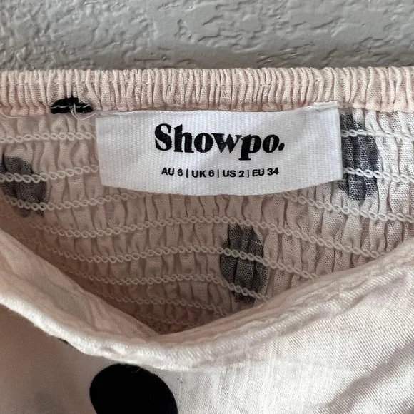 Showpo Strapless Cream Dress with Black Polka Dots - Picture 4 of 6